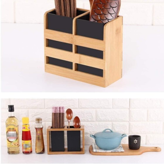 Wooden Utensil Rack, Multifunctional Chopstick and Spoon Drying Rack, Kitchen Storage Organizer